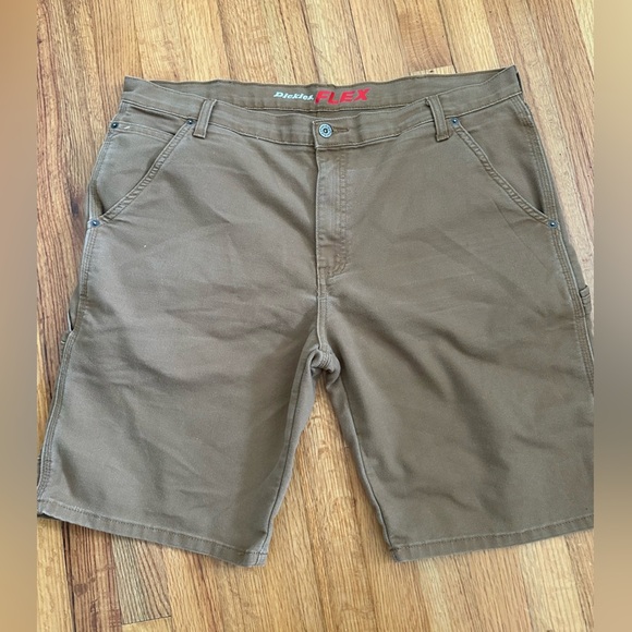 DICKIES FLEX MENS BROWN CARPENTER SHORTS SIZE 38(n - Picture 1 of 12
